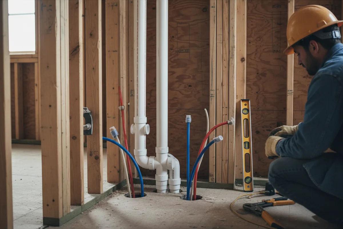 Drain and supply rough-in during Toilet Repair and Installation in Point